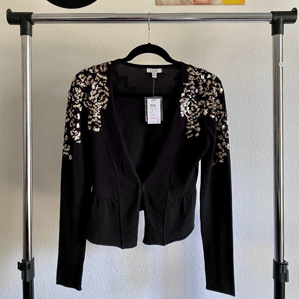 Black sequined cardigan